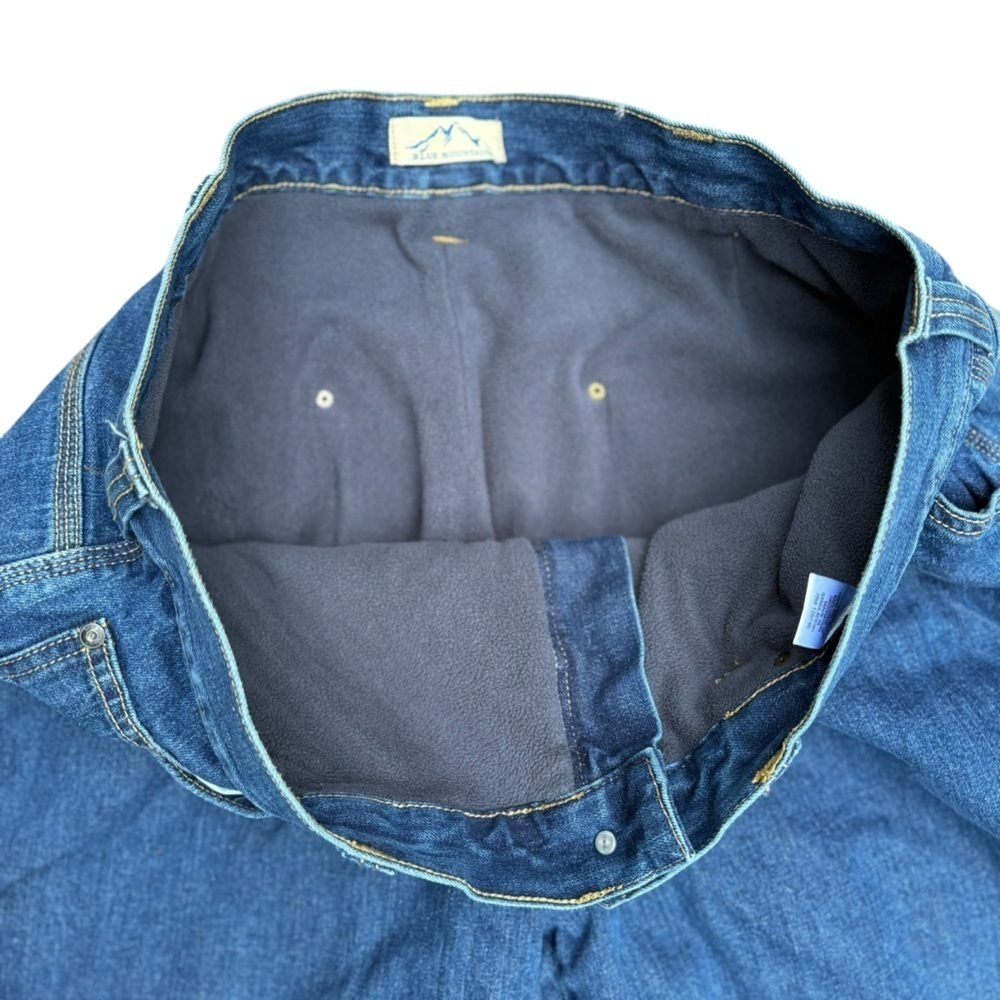 Blue Mountain Mens Fleece Lined Carpenter Painter Denim Jeans 38X32 - Picture 8 of 12